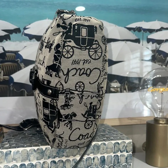 Coach black Monogram Black and Gray Crossbody Bag - Picture 5 of 9